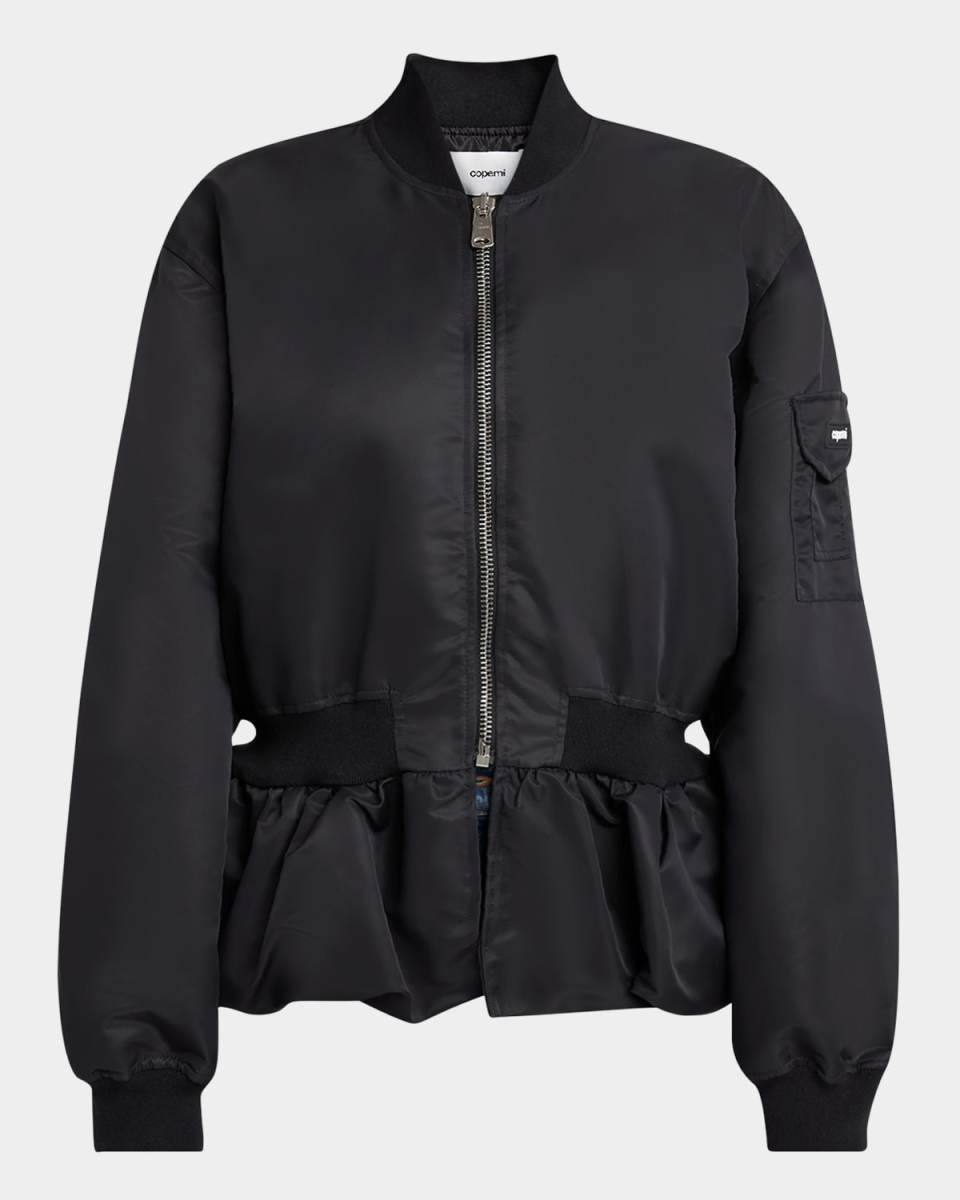 Bubble-Hem Bomber Jacket